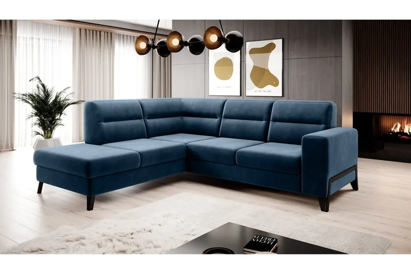 Anglika Soffa m. Schäslong 4-sits - Blå (Art.nr 1599085) — Blå
