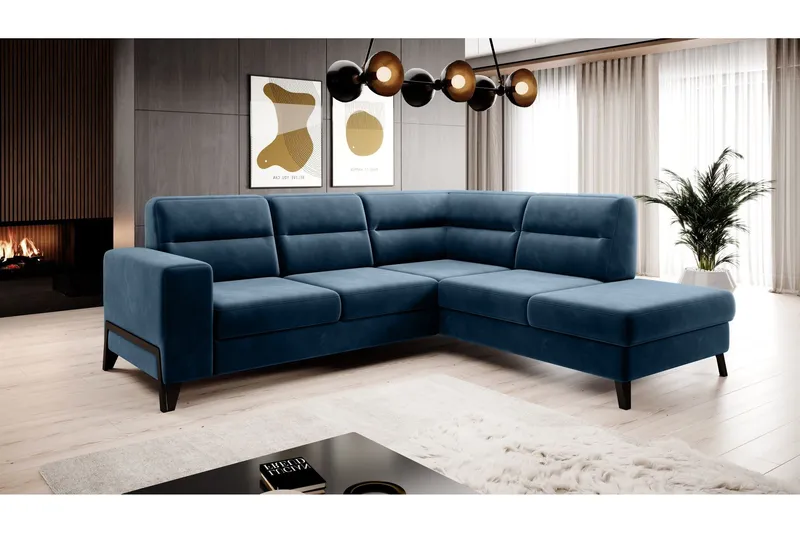 Anglika Soffa m. Schäslong 4-sits - Blå (Art.nr 1599137) — Blå