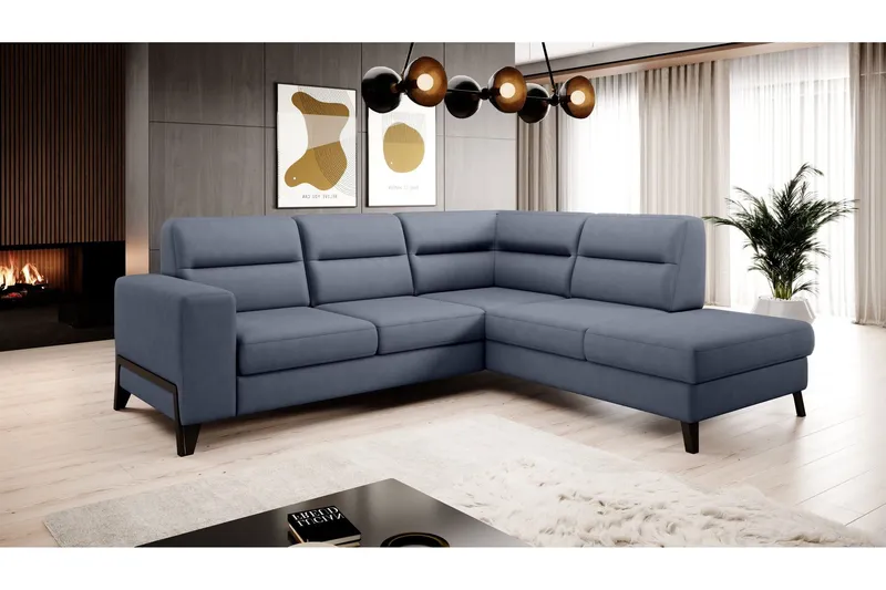 Anglika Soffa m. Schäslong 4-sits - Blå (Art.nr 1599152) — Blå