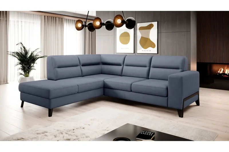 Anglika Soffa m. Schäslong 4-sits - Blå (Art.nr 1599042) — Blå