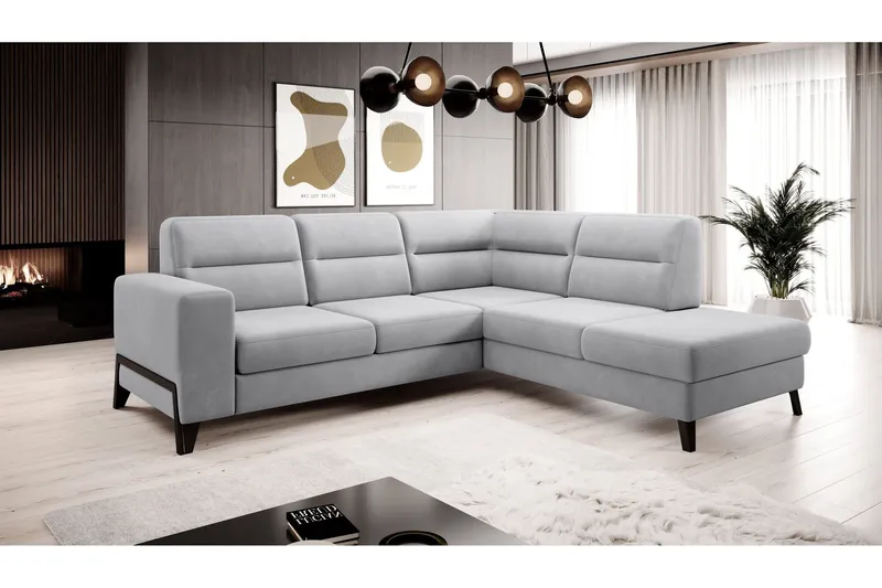 Anglika Soffa m. Schäslong 4-sits - Grå (Art.nr 1599001) — Grå