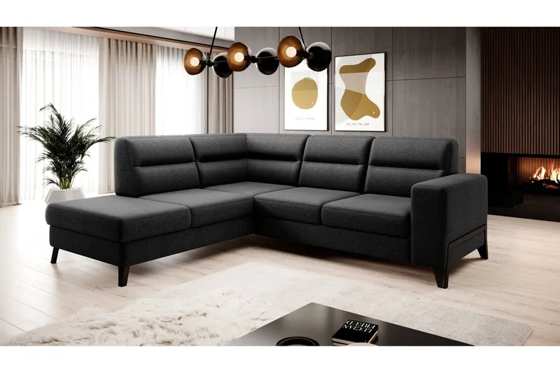 Anglika Soffa m. Schäslong 4-sits - Grå (Art.nr 1599005) — Grå