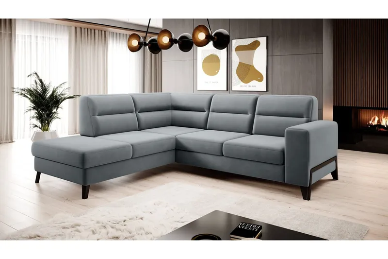 Anglika Soffa m. Schäslong 4-sits - Grå (Art.nr 1599193) — Grå