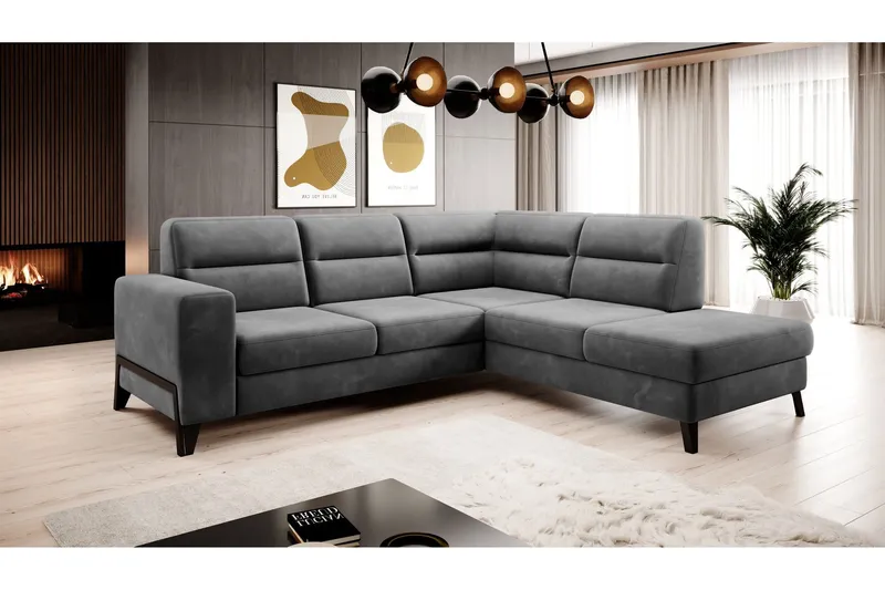 Anglika Soffa m. Schäslong 4-sits - Grå (Art.nr 1598993) — Grå