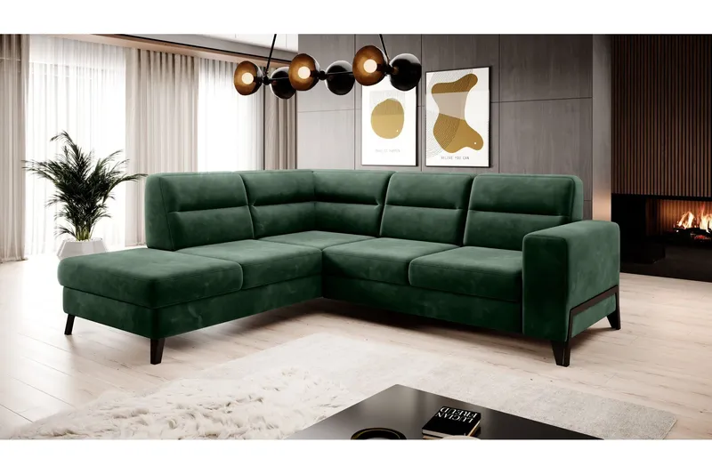 Anglika Soffa m. Schäslong 4-sits - Grön (Art.nr 1599035) — Grön