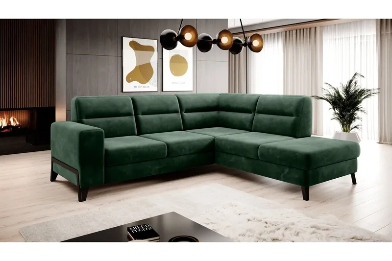 Anglika Soffa m. Schäslong 4-sits - Grön (Art.nr 1599074) — Grön