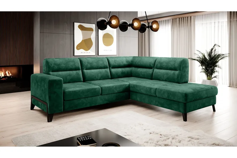 Anglika Soffa m. Schäslong 4-sits - Grön (Art.nr 1599104) — Grön