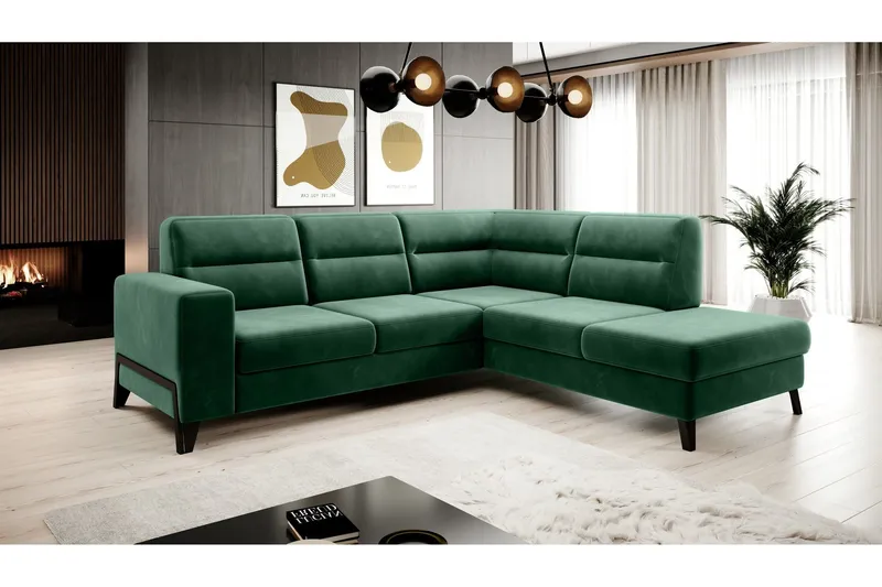 Anglika Soffa m. Schäslong 4-sits - Grön (Art.nr 1599111) — Grön