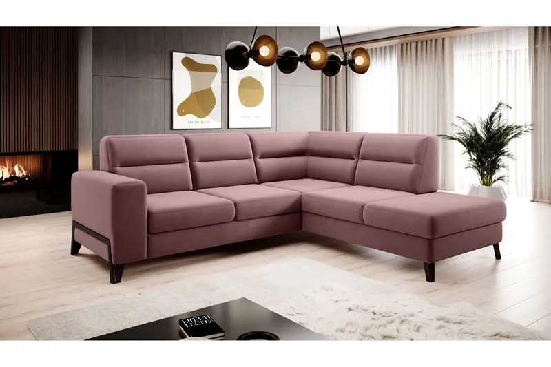 Anglika Soffa m. Schäslong 4-sits - Rosa (Art.nr 1599119) — Rosa