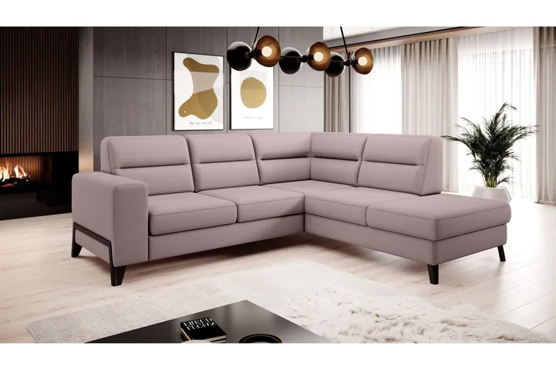 Anglika Soffa m. Schäslong 4-sits - Rosa (Art.nr 1599162) — Rosa
