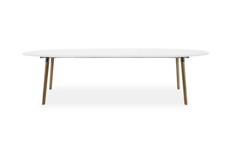 Anita Förlängningsbart Matbord 170 cm Ovalt - Vit/Träben — Scandinavian Choice