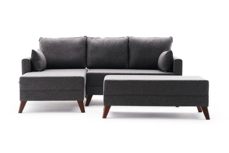 Antigua Mini Bäddsoffa med Divan Vänster - Antracit/Brun — Antracit/Brun