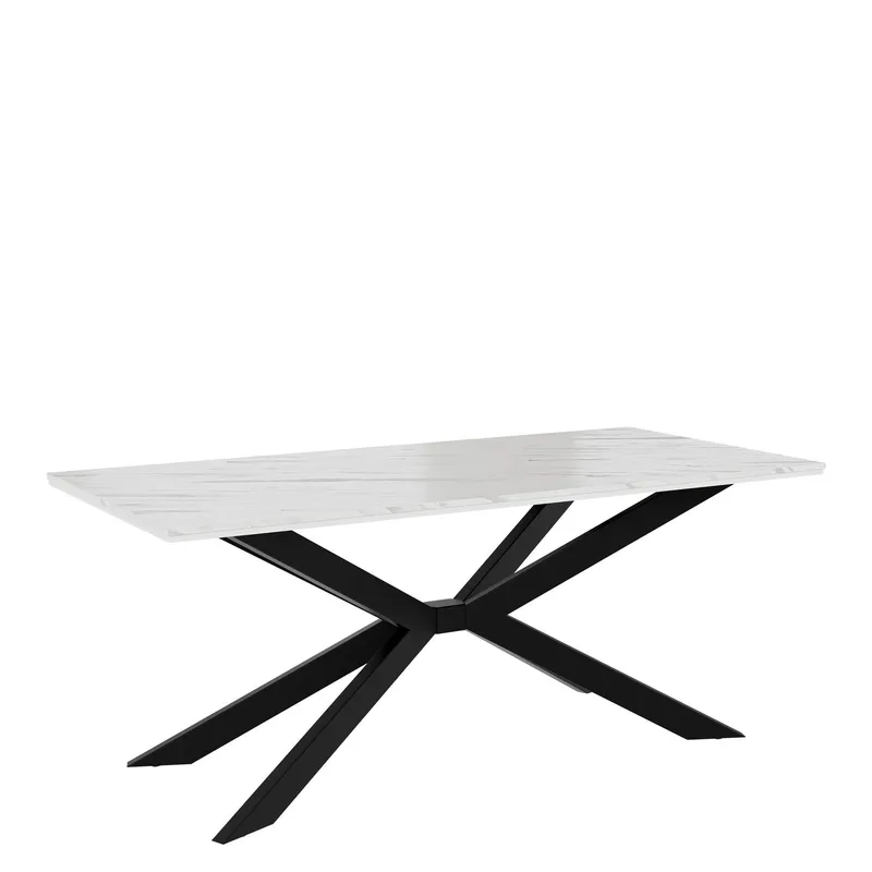 Aplung Matbord 190 cm Rektangulär - Vit/Svart — Vit/Svart