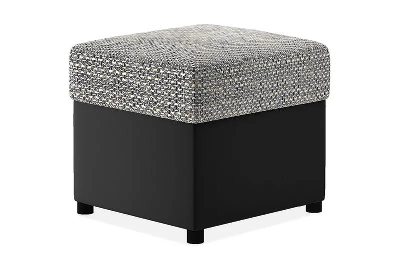 Arabejo Fotpall 45x45 cm - Grå/Svart — Grå/Svart