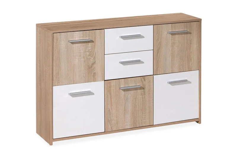 Aragon Skänk 115 cm - Vit/Ljus Ek — Scandinavian Choice