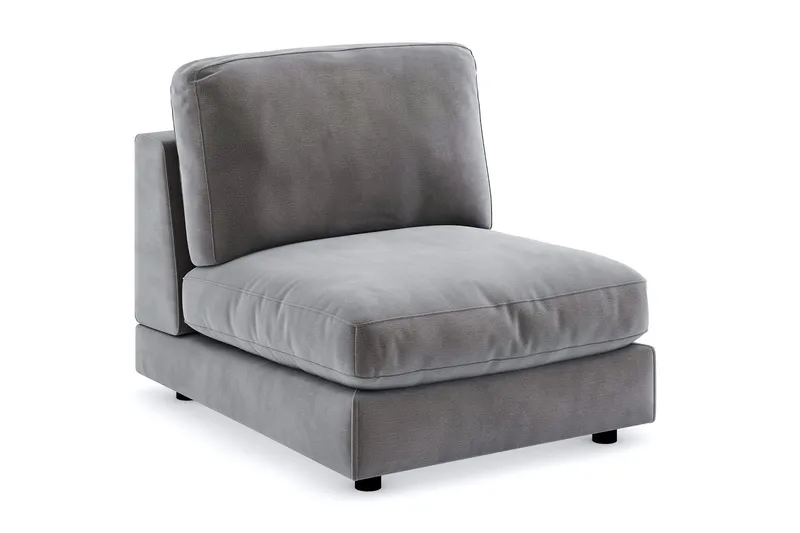 Arken 1-sits Mittmodul i Sammet 90 cm bred - Mörkgrå — Andrarum