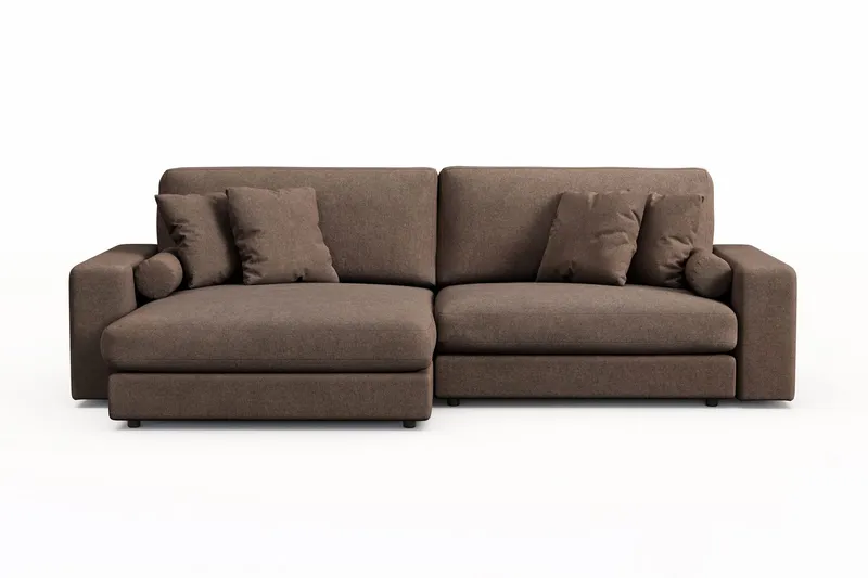 Arken Lyx 4-sits Vändbar L-formad Djup Divansoffa i Tyg - Brun (Art.nr 3113319) — Andrarum