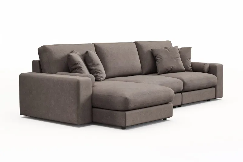 Arken Lyx 5-sits Vändbar L-formad Djup Divansoffa i Tyg - Brun (Art.nr 3113384) — Andrarum