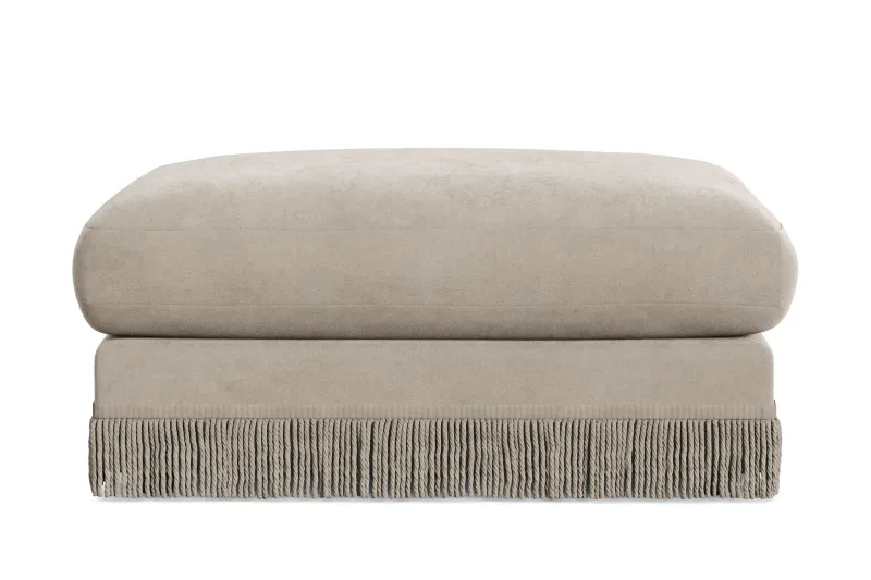 Arken Lyx Rektangulär Fotpall i Sammet - Beige (Art.nr 3087555) — Andrarum