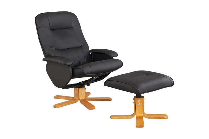 Arpino Reclinerfåtölj Konstläder - Svart — Loft24