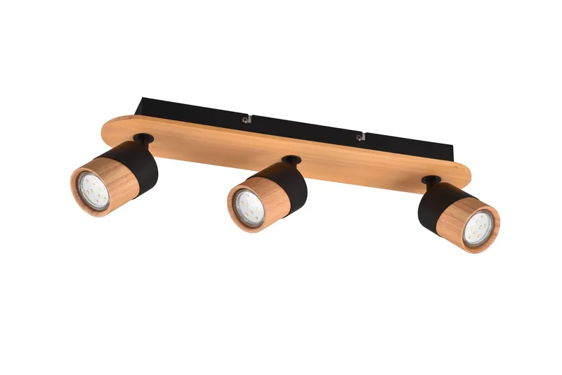 Aruni Spotlight 3L GU10 trä/ mattsvart - Matt svart — Trio Lighting
