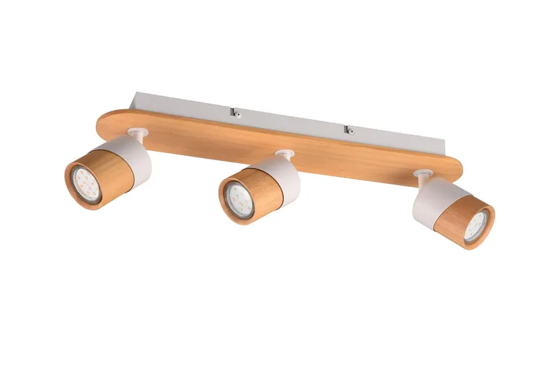 Aruni Spotlight 3L GU10 trä/mattvit - Trä/Matt vit — Trio Lighting