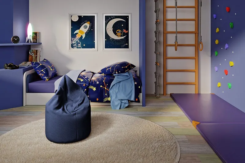 Asana Sittpuff 70 cm - Marinblå — Marinblå