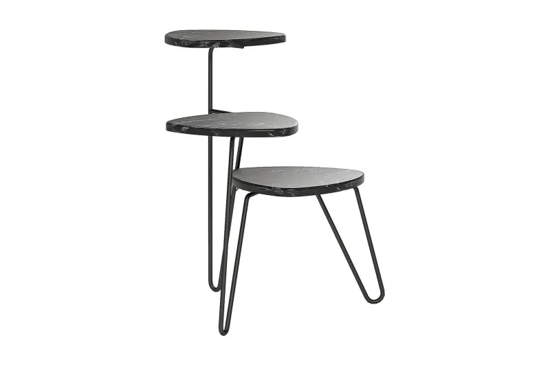 Athena Sidobord 55 cm Marmorlook/Svart - Novogratz — Novogratz
