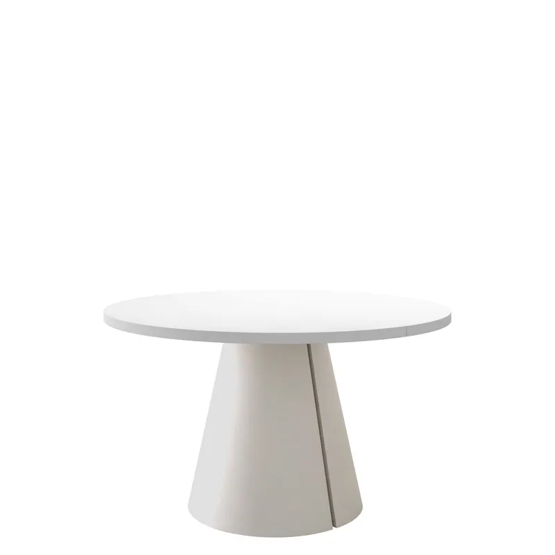 Aurion Matbord rund förlängningsbart 100-174 cm - Beige, vit — Beige, vit