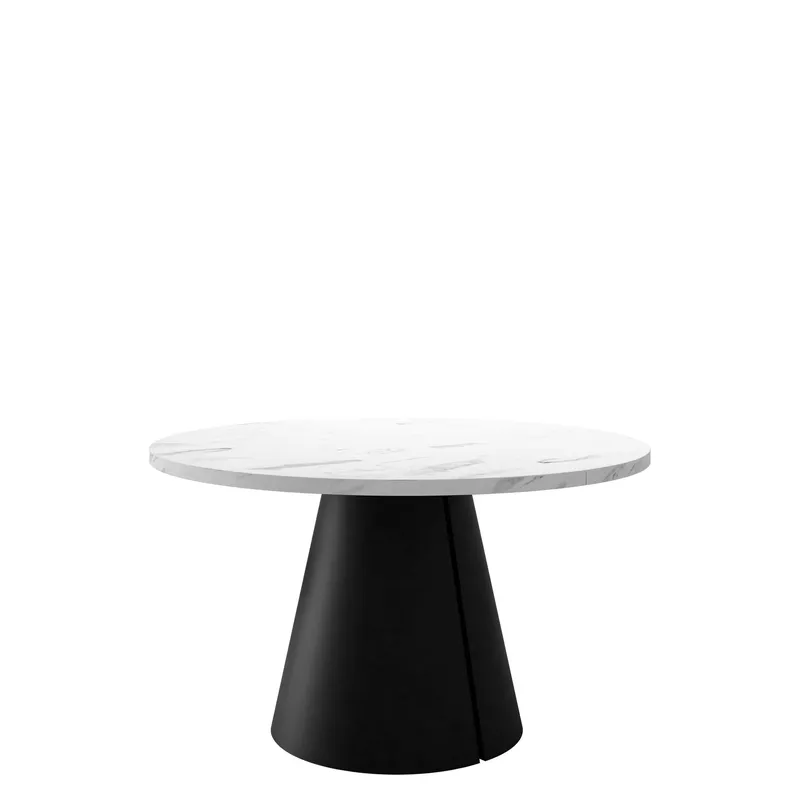 Aurion Matbord rund förlängningsbart 100-174 cm - Svart, vit marmor — Svart, vit marmor