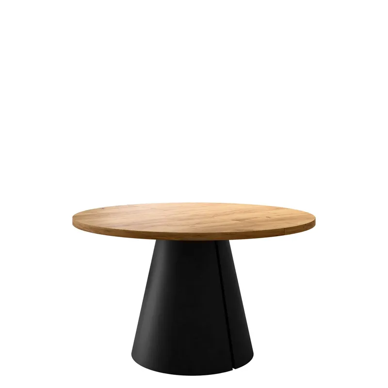 Aurion Matbord rund förlängningsbart 120-196 cm - svart, natur — svart, natur