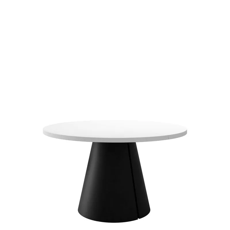 Aurion Matbord rund förlängningsbart 120-196 cm - svart / vit — svart / vit