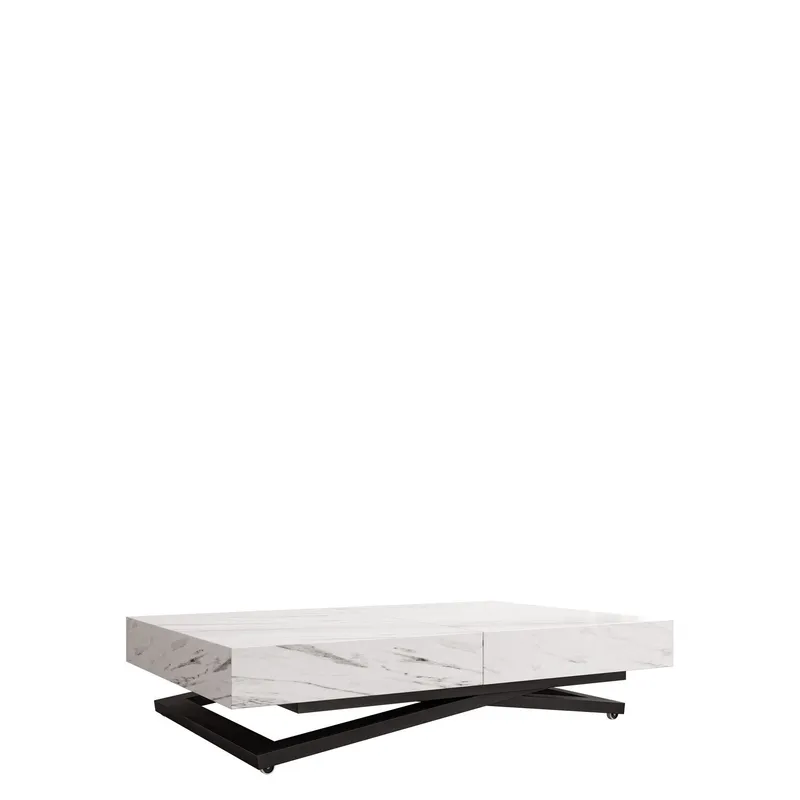 Avendi Soffbord 120 cm - Svart, vit marmor — Svart, vit marmor