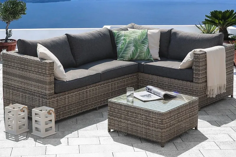 Avola Loungegrupp Utomhus 212 cm - Grå — Grå