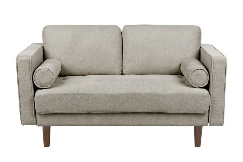 Babur Soffa 2-sits - Taupe/Mörkt trä — Taupe/Mörkt trä