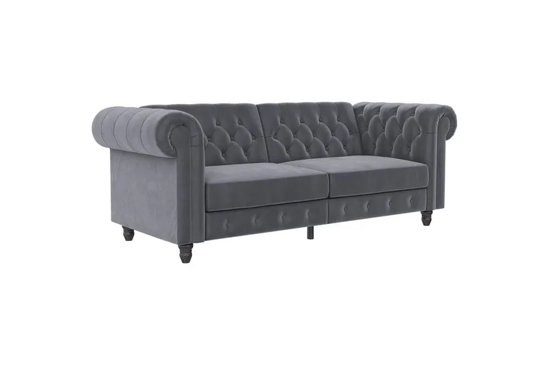 Bäddsoffa Felix 236x87x83 cm, Antracit, Sammet - 236x87x83 cm, Antracit, Sammet — Loft24