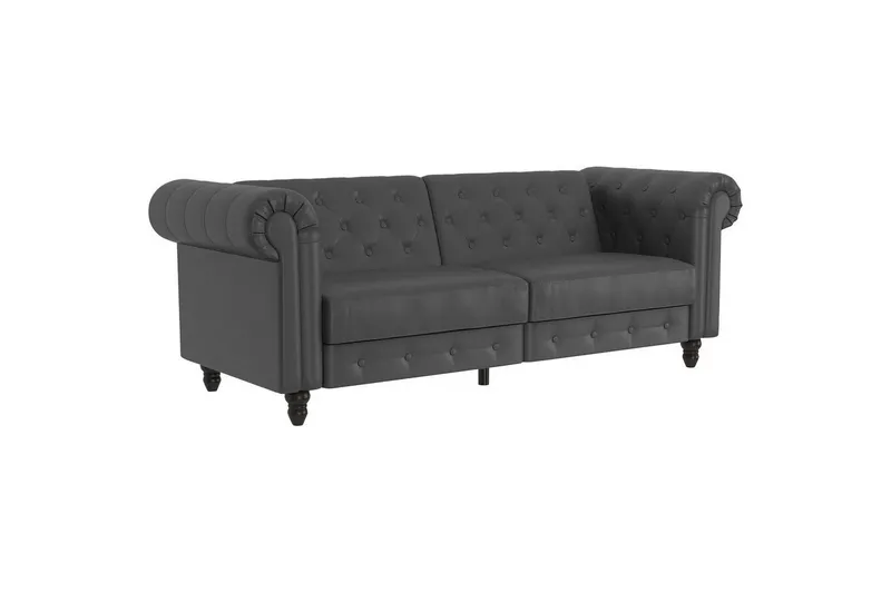 Bäddsoffa Felix 236x87x83 cm, Grå, PU/trä/metall - 236x87x83 cm, Grå, PU/trä/metall — Loft24