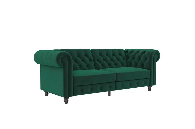 Bäddsoffa Felix 236x87x83 cm, Mörkgrön, Sammet - 236x87x83 cm, Mörkgrön, Sammet — Loft24