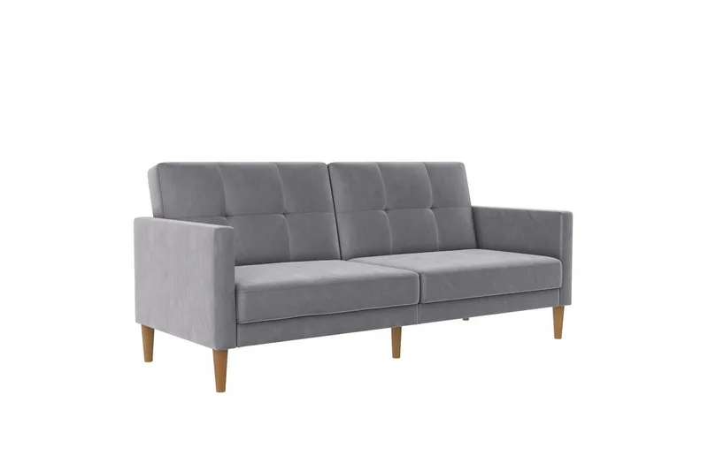 Bäddsoffa Lilly Ljusgrå, Sammet - Ljusgrå, Sammet — Loft24