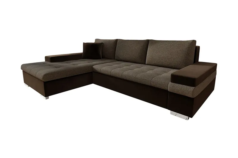 Bäddsoffa med divan - Brun (Art.nr 1628494) — Brun