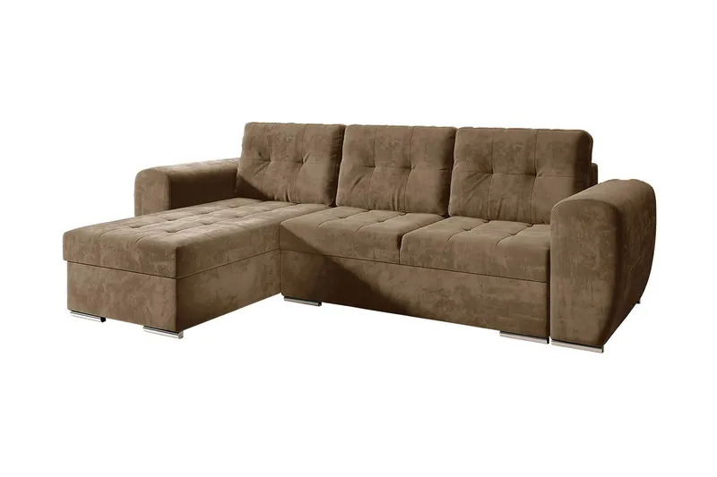 Bäddsoffa med divan - Brun (Art.nr 1629462) — Brun