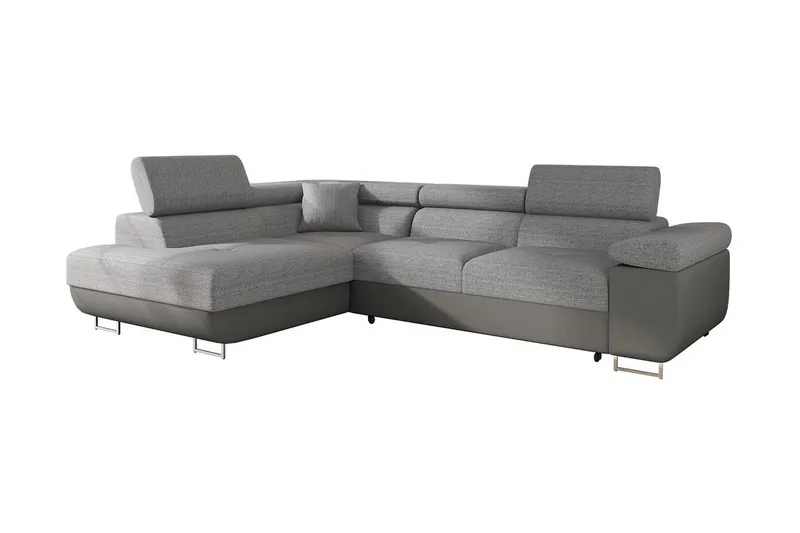 Bäddsoffa med schäslong - Grå (Art.nr 1629539) — Grå