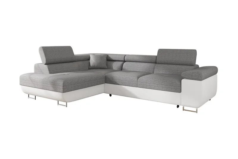 Bäddsoffa med schäslong - Grå (Art.nr 1629556) — Grå