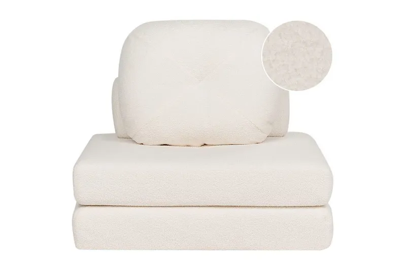 Bäddsoffa Olden - Vit/Bouclé, 81x182 cm — Vit/Bouclé, 81x182 cm