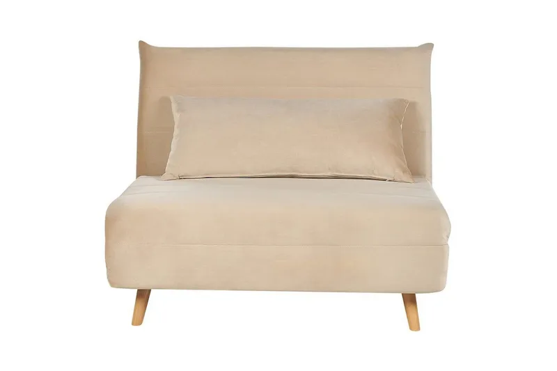 Bäddsoffa Setten - Beige, ljust trä — Beige, ljust trä