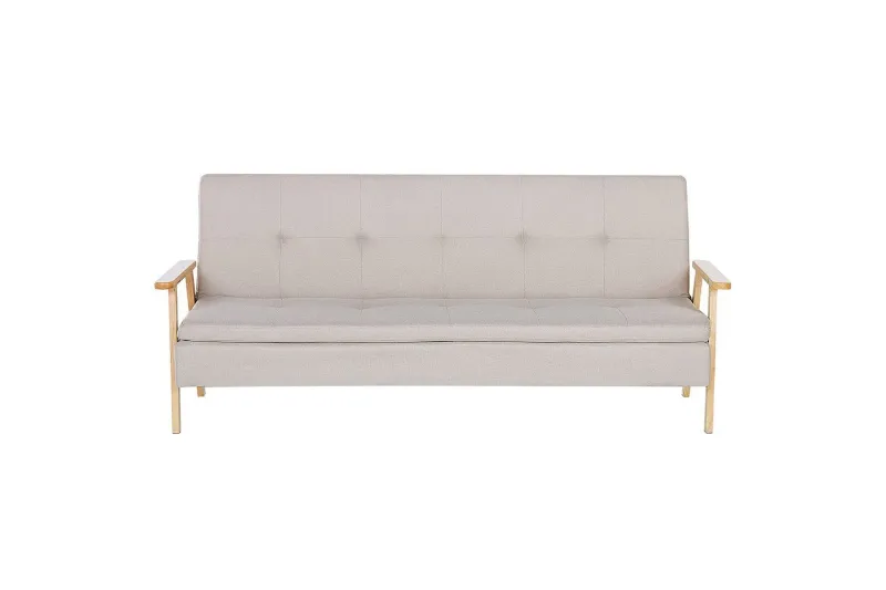 Bäddsoffa Tjorn - Beige, ljust trä, 185x110 cm — Beige, ljust trä, 185x110 cm