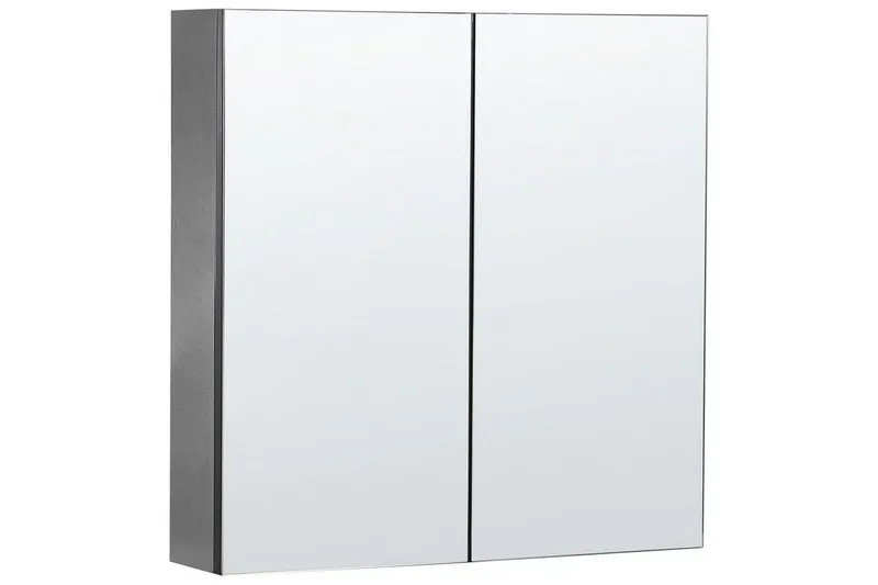 Badrumsskåp med spegel Navarra Svart, Silver, 60x14x60 cm - Svart, Silver, 60x14x60 cm — Svart, Silver, 60x14x60 cm