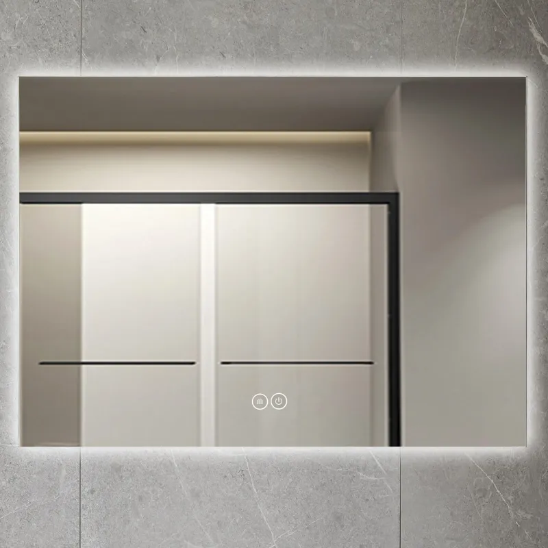 Badrumsspegel 100x80cm \| LED-lyse & anti-fog \| Rektangulär