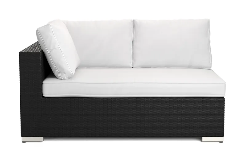 Bahamas Högermodul utomhus 140 cm i konstrotting - Svart — Comfort Garden