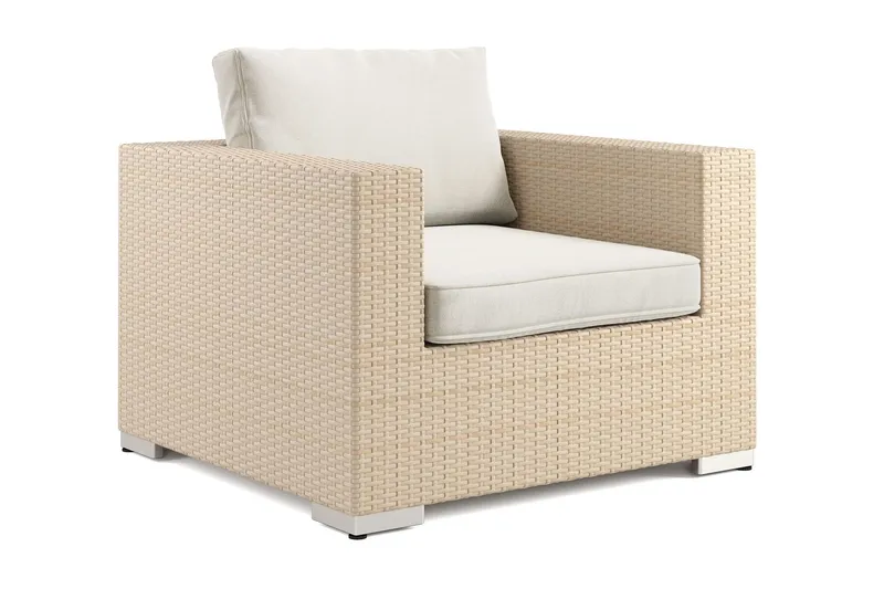 Bahamas Loungefåtölj utomhus i konstrotting - Beige — Comfort Garden